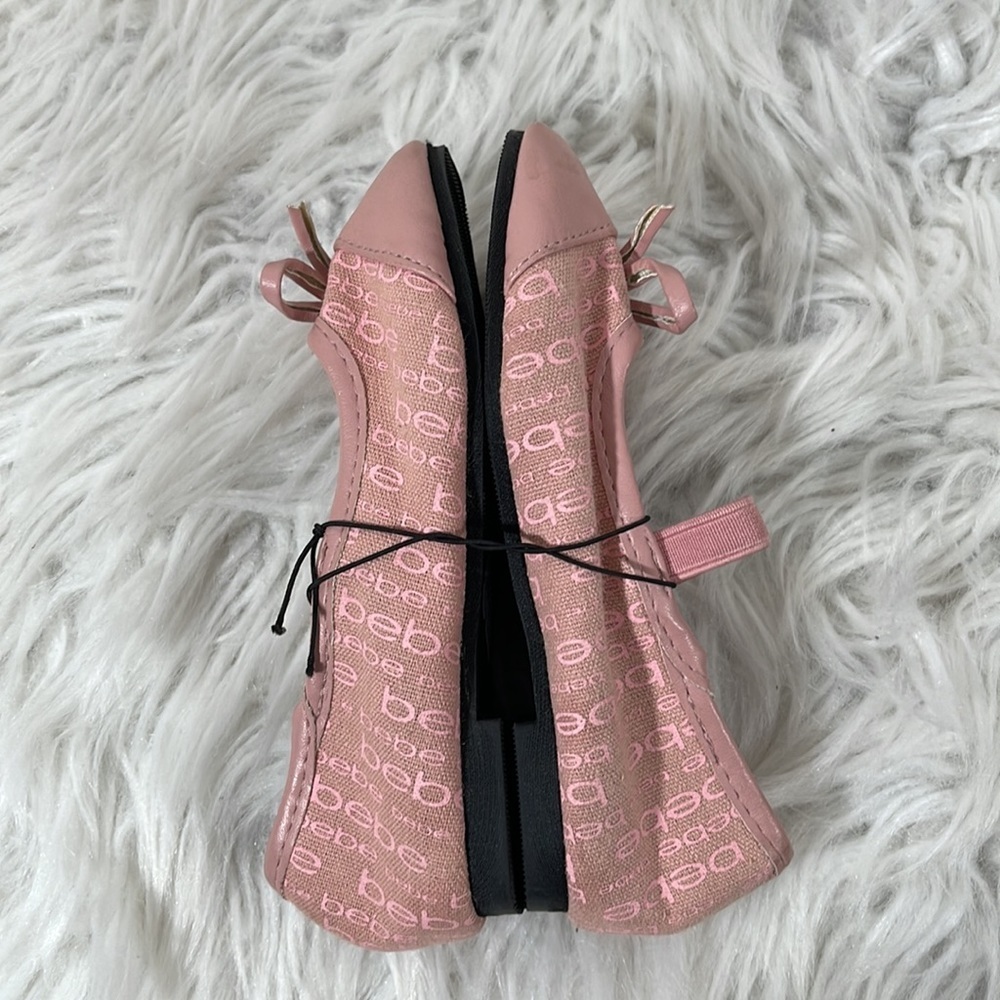 BEBE Girls Ballerina Flats Pink Slip On Shoes Size 8 New - Picture 8 of 11